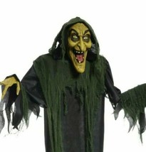 Animated Hanging Halloween Witch Life Size Talking Light-up Eyes Decoration Prop - £34.76 GBP