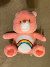Care Bears Cheer Bear 15&quot; Plush Pink Rainbow Tummy 2003 NANCO Not Sold a... - £18.51 GBP