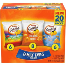 Pepperidge Farm Goldfish Crackers Family Faves Variety Pack, 20 Count Sn... - $30.64