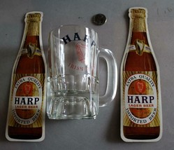 Harp Irish Beer Mug and 2 Bottle window Stickers - £23.72 GBP