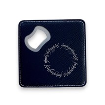 Coaster W/BOTTLE OPENER - The One - SET OF 2 (Black/Silver) - £15.15 GBP