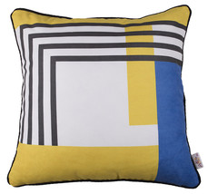 18&quot; Yellow and White Abstract Throw Pillow Cover - $1,182.38 MXN