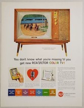 1961 Print Ad RCA Victor Chalfont Color TV Sets Television with Remote  - $18.79