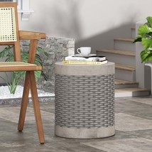 Lightweight Round Concrete Outdoor End Table - $112.99