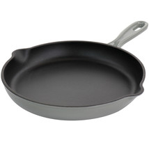 Megachef Round 10.25 Inch Enameled Cast Iron Skillet In Gray - £42.67 GBP