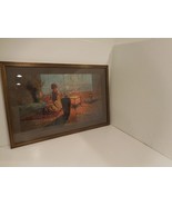 Painting-Geisha Girl in Kimono Print, signed O.G.L. - Custom Framed - $4,670.56 MXN
