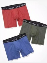 American Eagle AEO Boxer Brief Underwear 3 Pack Red Blue Green Size Medium - £14.63 GBP