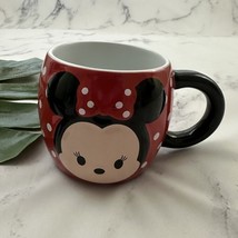 Disney Store Minnie Mouse Oversize Coffee Mug Red White Polka Dot Cute Cup - $20.78