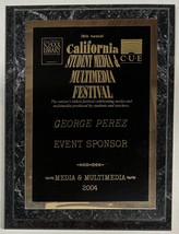 George Perez Collection Displayed in Perez Studio CA Media Festival Award Plaque - £39.55 GBP