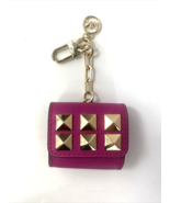 Michael Kors Gold Pyramid Studs Jet Set Earbud Case Pink Leather Small M1 - $59.39