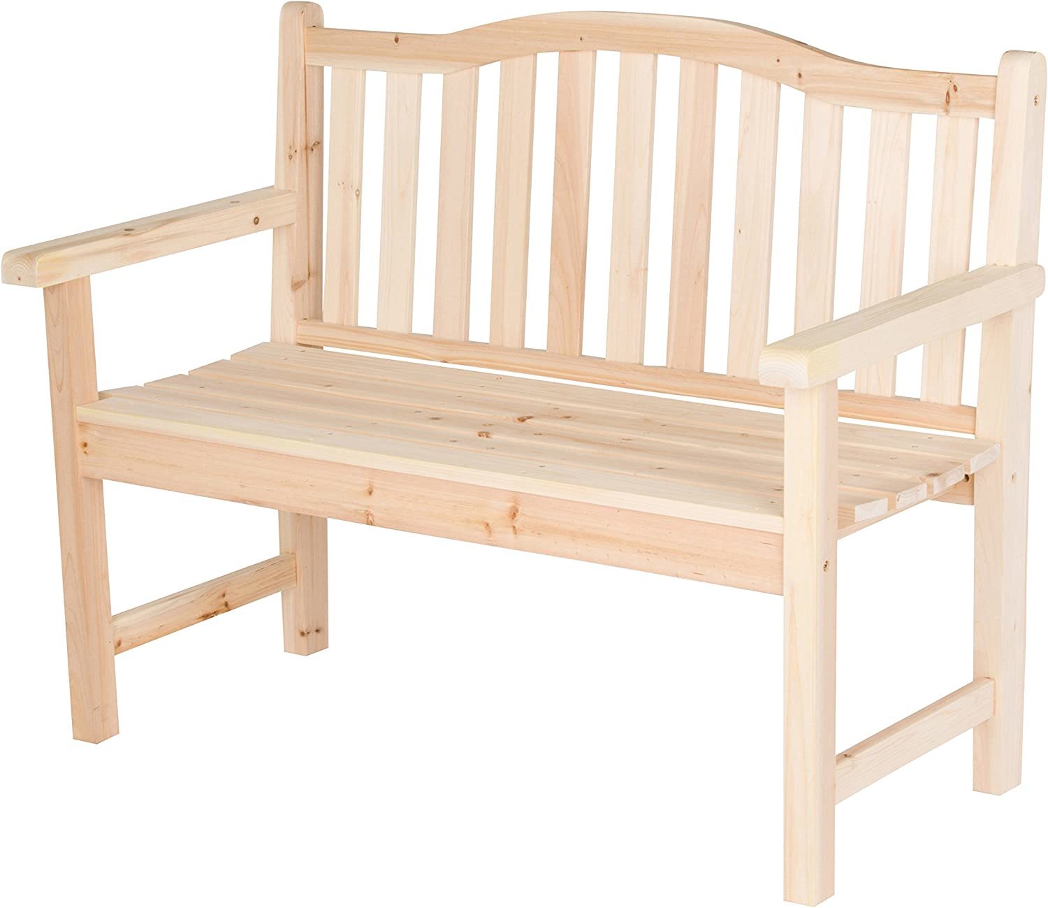 Shine Company 4212N Belfort II Wooden Outdoor Patio Garden Bench, Natural - $197.99