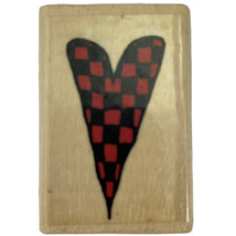 Valentine Checkered Heart Rubber Stamp Uptown Patrick Lose B8002 Vintage... - $3.97