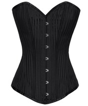 Whale long torso steel corset bustier back lacing black stripe - £38.00 GBP+