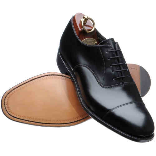 Black Color Foot-Friendly Cap Toe Oxford Premium Leather Business Shoes For Men