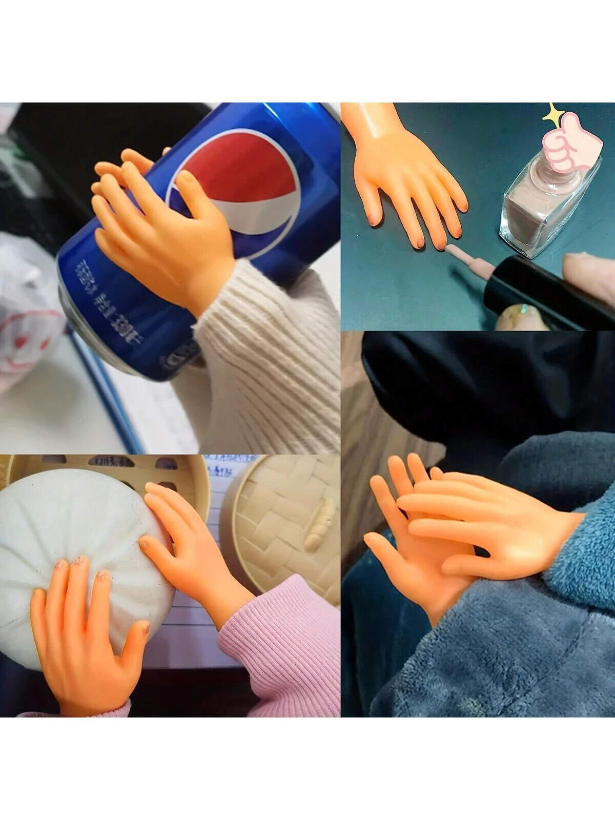 Novelty Gift Mini Finger Puppets 2pcs Realistic Tiny Hands for Fun Gags Party Item image 6