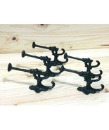 5 Coat Hooks Black Bath Hooks Large Victorian Hall Tree Wall Towel Cast ... - $545.25 MXN
