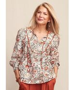 Matilda Jane Heart to Heart Meadow Brook Floral Gauze Blouse Size L Larg... - €32,97 EUR