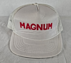 Vintage MAGNUM White Trucker Hat Cap Snapback YR Headwear II Condoms Brand - $237.26 MXN