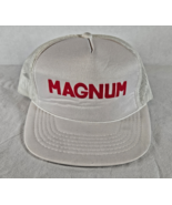 Vintage MAGNUM White Trucker Hat Cap Snapback YR Headwear II Condoms Brand - $18.24 CAD