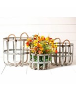 Set of Rustic Metal Baskets with Handles - SALE - $123.07 CAD