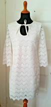 NWT Dress the Population Staci Keyhole White Crochet Lace Dress Size Large - $55.43