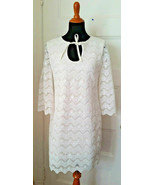 NWT Dress the Population Staci Keyhole White Crochet Lace Dress Size Large - £43.92 GBP