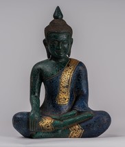 Antico Khmer Stile Se Asia Seduta Legno Enlightenment Buddha Statua - 32cm/33cm - £320.57 GBP