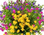 Klemoo 12 Bundles Outdoor Artificial Fake Flowers Uv Resistant No Fade B... - $33.95