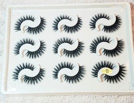 9 Pairs 5D Mink Wispy Black Thick Long False Soft Eyelashes - £10.04 GBP