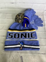 Sonic The Hedgehog Youth Kids Boys Pom Beanie Hat Cap With Gloves Set OSFM - £13.73 GBP