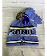 Sonic The Hedgehog Youth Kids Boys Pom Beanie Hat Cap With Gloves Set OSFM - £13.63 GBP