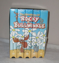 Adventures of Rocky &amp; Bullwinkle 5 VHS Tapes Lot Complete with Box - £21.26 GBP