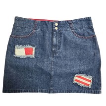 Y2K Tommy Hilfiger Jeans 8 Skirt Patch Logo Street Wear - £21.66 GBP