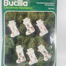 Bucilla Christmas Stocking Stockingettes Tree Ornaments Counted Cross Stitch - $12.69
