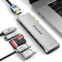 WAVLINK 7-in-2 USB C Hub for MacBook, Mini Docking Station with Thunderbolt 3 Po - £31.96 GBP