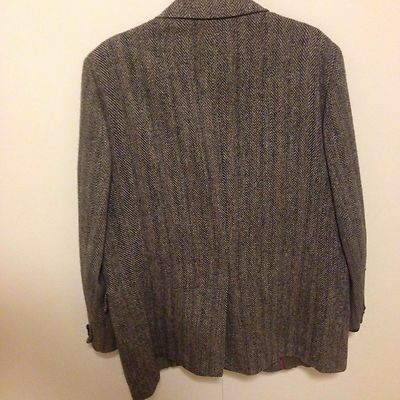 Harris Tweed Blazer Manteau Sport Taille 44L Anthony Allan à Chevrons USA Item image 8