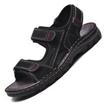  Summer Men&#39;s Sandals Fashion Rome Leather Sandals Beach Shoes Mens Shoes Outdoo - £39.99 GBP