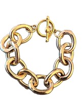 VTG KJL Kenneth Jay Lane Oval Goldtone  Link Toggle Bracelet - $61.48