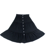 TALBOTS Black Womens Long Skirt M Medium (30&quot; waist measured) Maxi Butto... - $33.85 CAD