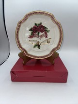Fitz And Floyd Holiday Bells Canape Plate Christmas Cookie Serving Ceram... - £9.59 GBP