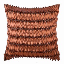 3D Metallic Rust Pillows Cover, Faux Leather 16&quot;x16&quot; Pillow Case, Rustic Rust - £25.77 GBP+