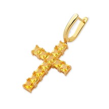 TOPGRILLZ Micro Paved Cross Full Bling Iced Out Earring Cubic Zircon Gold Silver - £14.23 GBP
