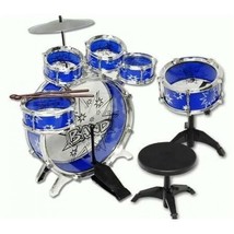 Kids Drum Set Musical Instrument Toy Playset Blue - 11 P... - £66.42 GBP