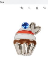 Origami Owl Charm Holiday (New) Red White & Blue C UPC Ake - W/ Swar Crystal - £7.73 GBP