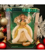 Barbie Happy Holidays Special Edition Barbie 1994 Gold Dress Mattel Dama... - $62.26 CAD