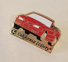 Vintage 1997 California Lottery Goldtone &amp; Red Convertible Lapel Hat Pin - $20.05 CAD