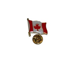 Canada Canadian Maple Leaf Waving Flag Lapel Pin - $3.45