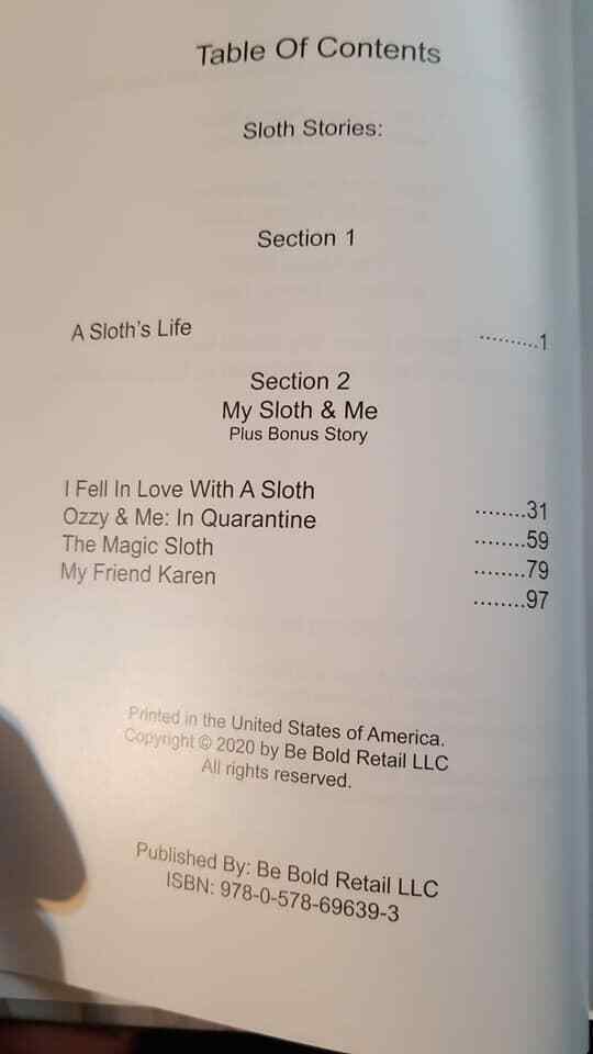 A Sloth's Life And Other Short Stories  Witten By Brandi Lewis Amy Hammond Item image 2