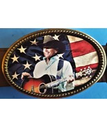 GEORGE STRAIT US FLAG Photo Epoxy PHOTO MUSIC BELT BUCKLE - NEW! - $17.77