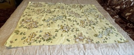 Vintage 1950S Barkcloth CHILDRENS/BABY Chicks Bunnies Kittens Yellow Blue Poodle - £31.11 GBP